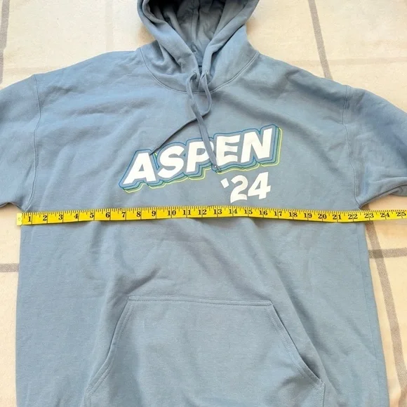 Gildan Light Blue Hoodie with Aspen '24 Design Size Large - Picture 8 of 10